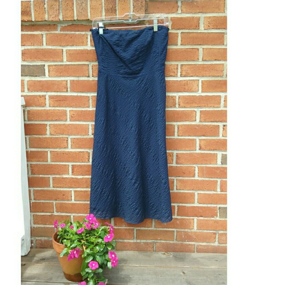 Jcrew navy strapless dress